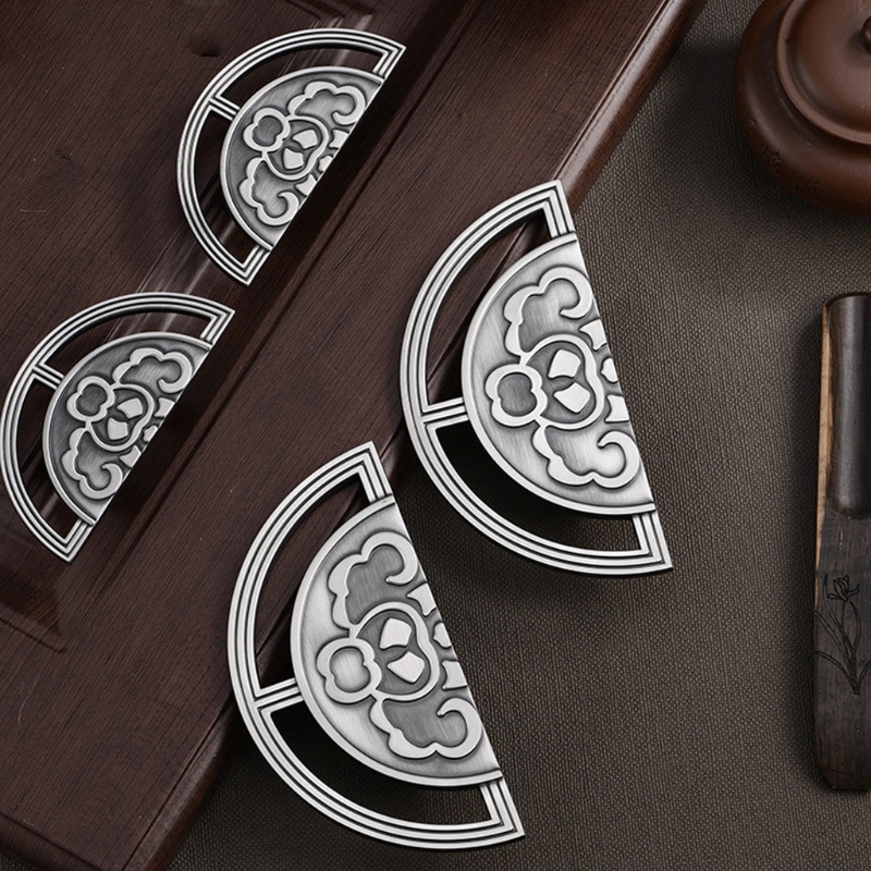 Tay Nắm Ngăn Kéo Tủ Bằng Hợp Kim Kẽm Họa Tiết Bán Nguyệt Phong Cách Trung Hoa Cổ Điển