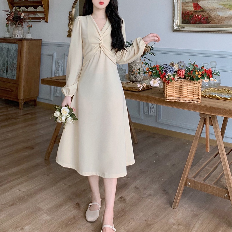 Đầm nữ Perty tay dài thời trang mùa thu phong cách Hàn Quốc