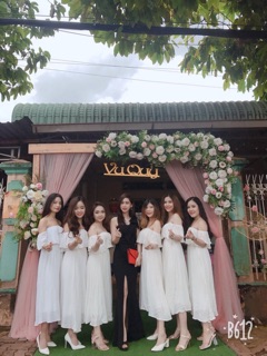 Đầm maxi trắng trễ vai(Hàng Thiết Kế)