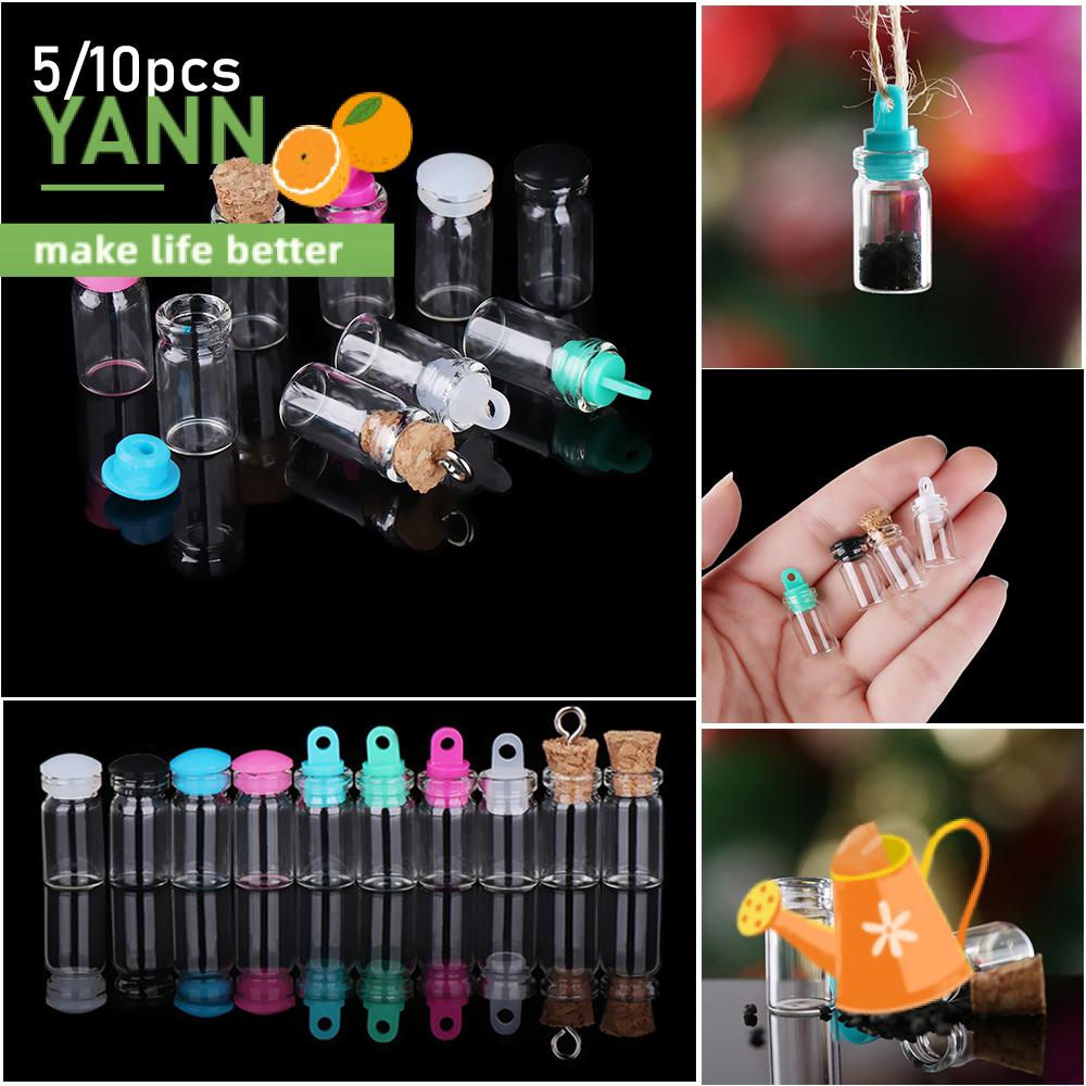 Bộ 5/10 Lọ Thủy Tinh Mini Có Nút Bần Màu Cầu Vồng Dùng Để Trang Trí Nhà