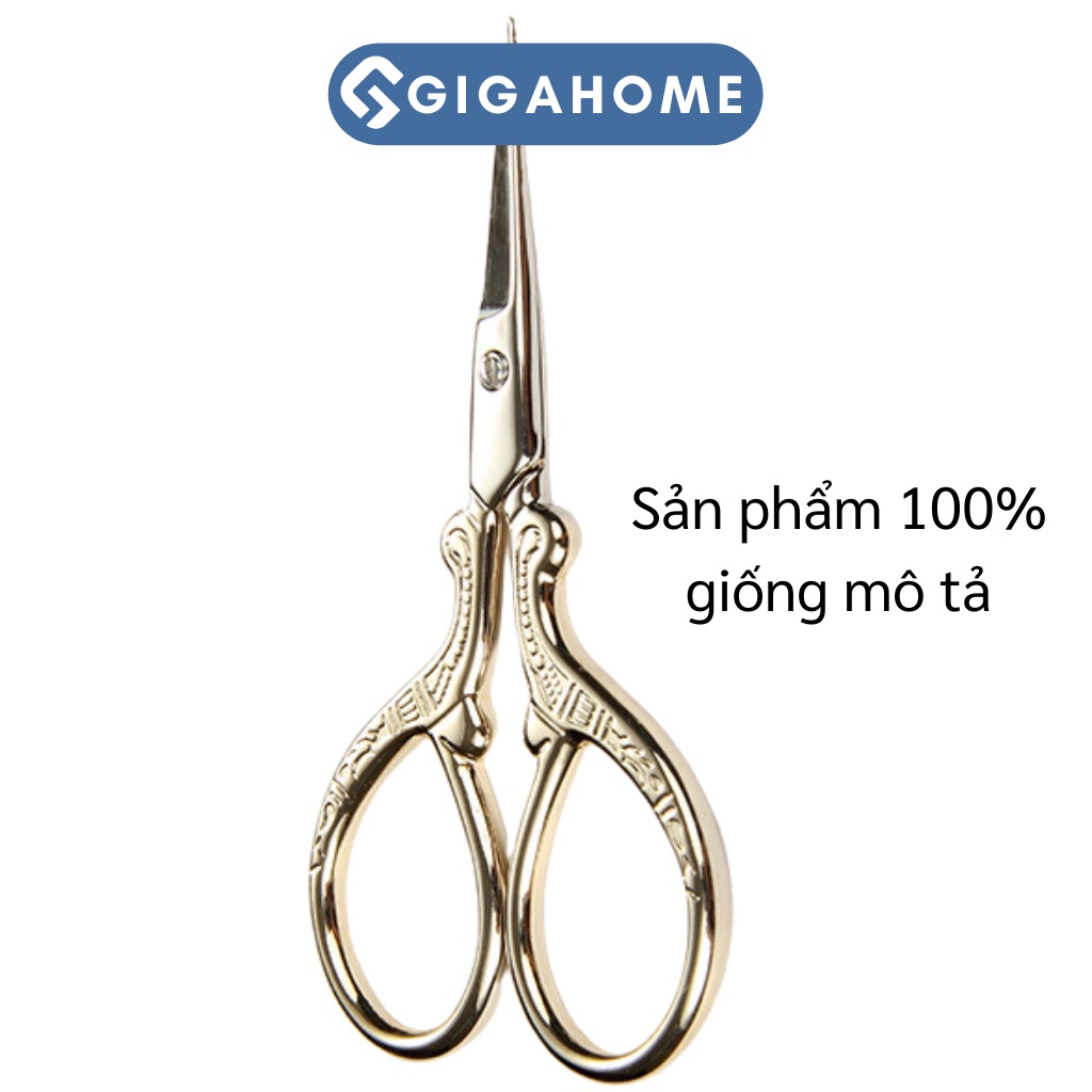 Kéo Cắt Tỉa Lông Mày, Lông Mi GIGAHOME Siêu Bén Họa Tiết Chim Hạc 9848