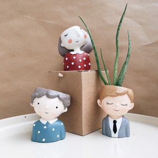 Chậu Cây Đất Sét Nhật hình ChiBi