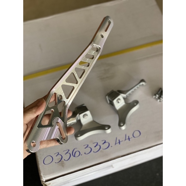 Gác chân malay + pát treo pô cnc lắp cho Ex 150, Ex 155, Winner  - Minh Kiệt Racing