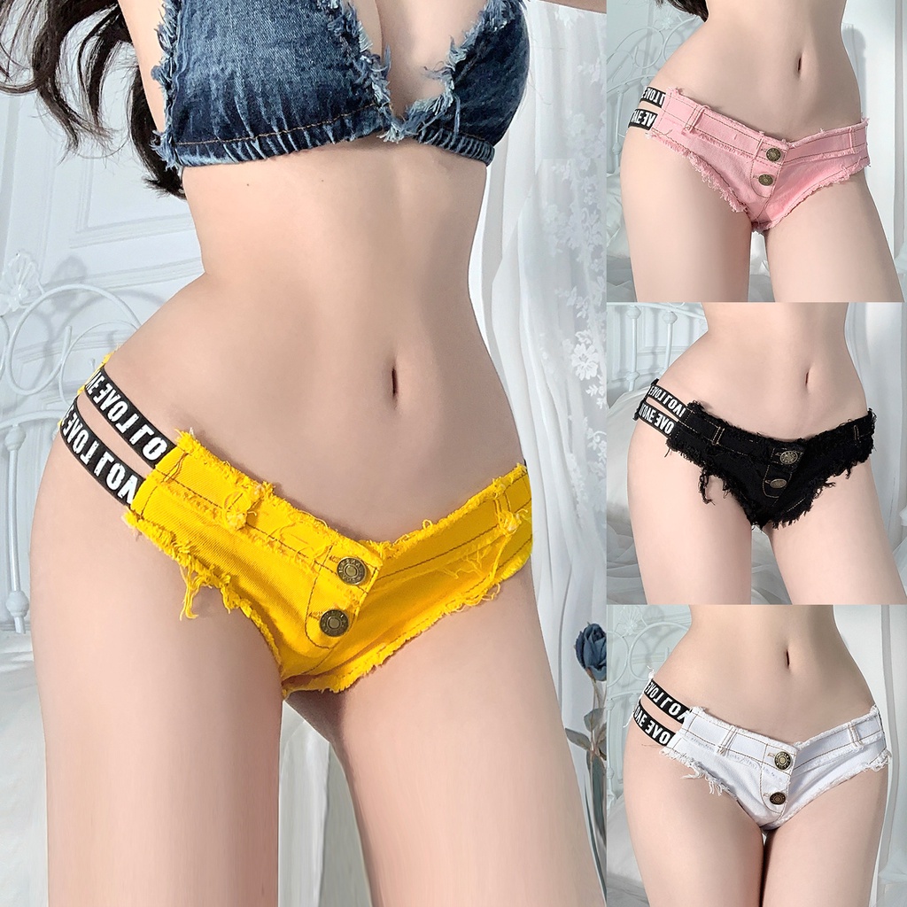 629#Quần Short Denim Siêu Ngắn Phối Vết Rách Phong Cách Mới Mùa Hè Quyến Rũ Cho Nữ