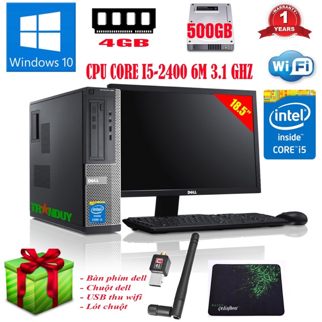 Bộ máy tính Dell Optiplex Core I5-2400/Ram 4GB/HDD 500GB/LCD 19inch