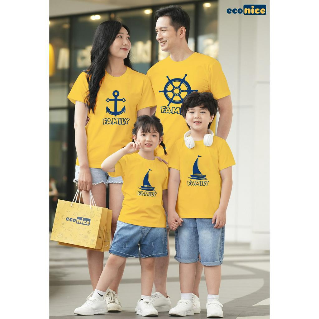 Áo gia đình . Đồ gia đình . Áo đi biển . Áo Gia Đình 3 Người . Chất liệu thun cotton loại 1 đủ size từ 8 đến 100kg .