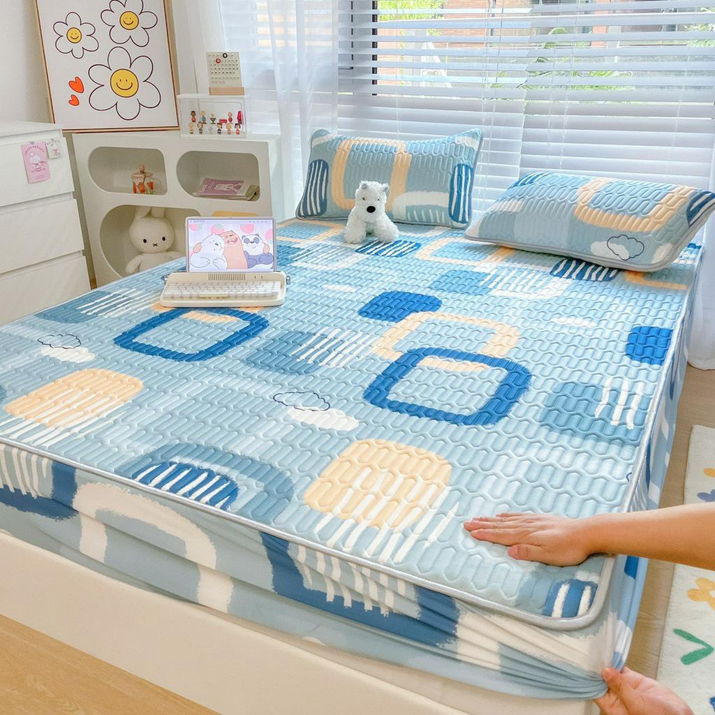 Chiếu điều hòa cao su non bọc chun đệm cao từ 5cm đến 30cm kèm chăn thun lạnh, set 4 món chiếu cao su non nhập khẩu