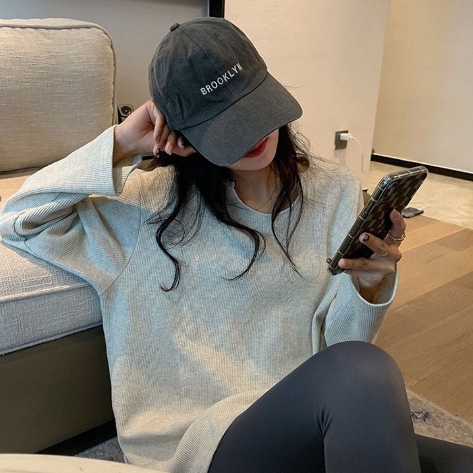 Áo thun nữ dài tay cổ tròn thời trang Hàn