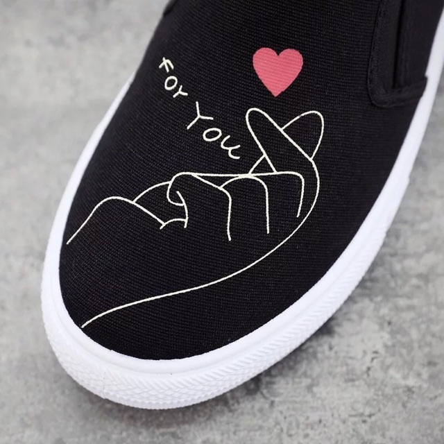 Giày lười vải đen trắng có sẵn | BigBuy360 - bigbuy360.vn