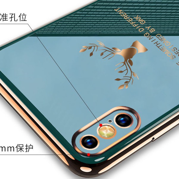 Ốp Điện Thoại Phủ Mềm Chống Sốc Họa Tiết Chú Nai Cho iPhone 7 Plus 6S Plus 8 Plus Xs Max