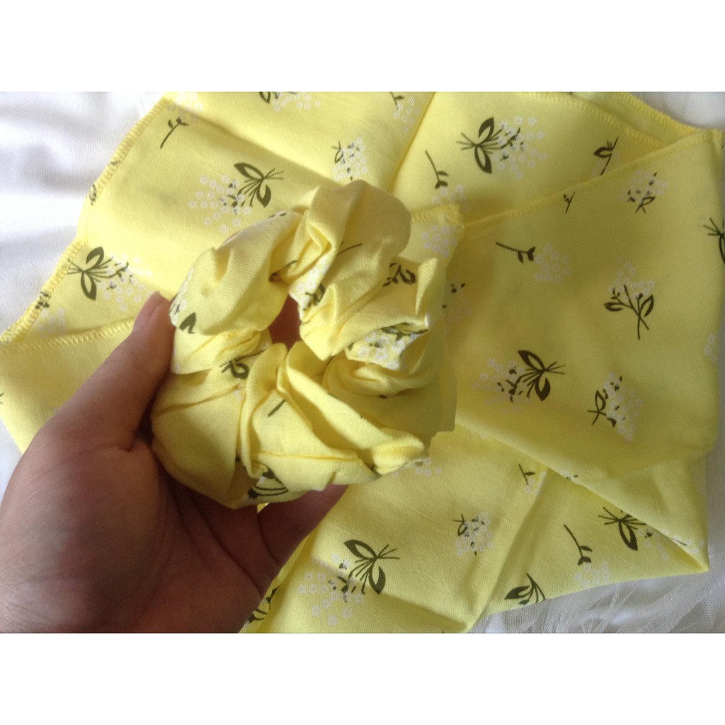 Combo khăn Bandana và Scrunchies hoa nhiều màu sắc