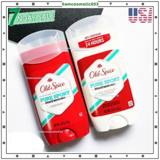 [USA] Lăn sáp khử mùi nam Old Spice Pure Sport 85g Đỏ (sáp xanh trong) | Trắng hương tươi mát - Mỹ