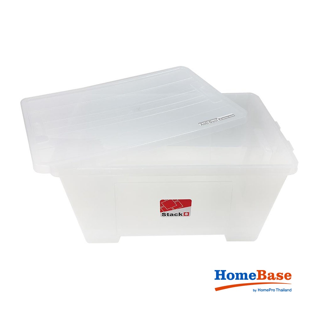 HomeBase STACKO Hộp đựng đồ có bánh xe bằng nhựa Thái Lan 6654 62L W63.5 x D42.5 x H33.5cm trong suốt