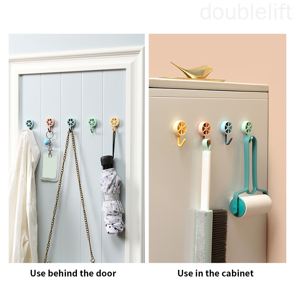 Set 5 Móc Treo Đồ Dán Tường Hình Quả Chanh Chống Thấm Nước Tiện Dụng Cho Nhà Bếp / Phòng Tắm