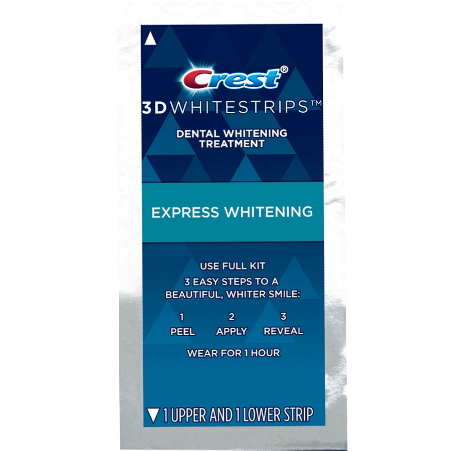 [Fullbox 10 gói] Lv12 Miếng dán trắng răng Mỹ Crest 3D White Whitestrips 1 Hour Express Date 2023