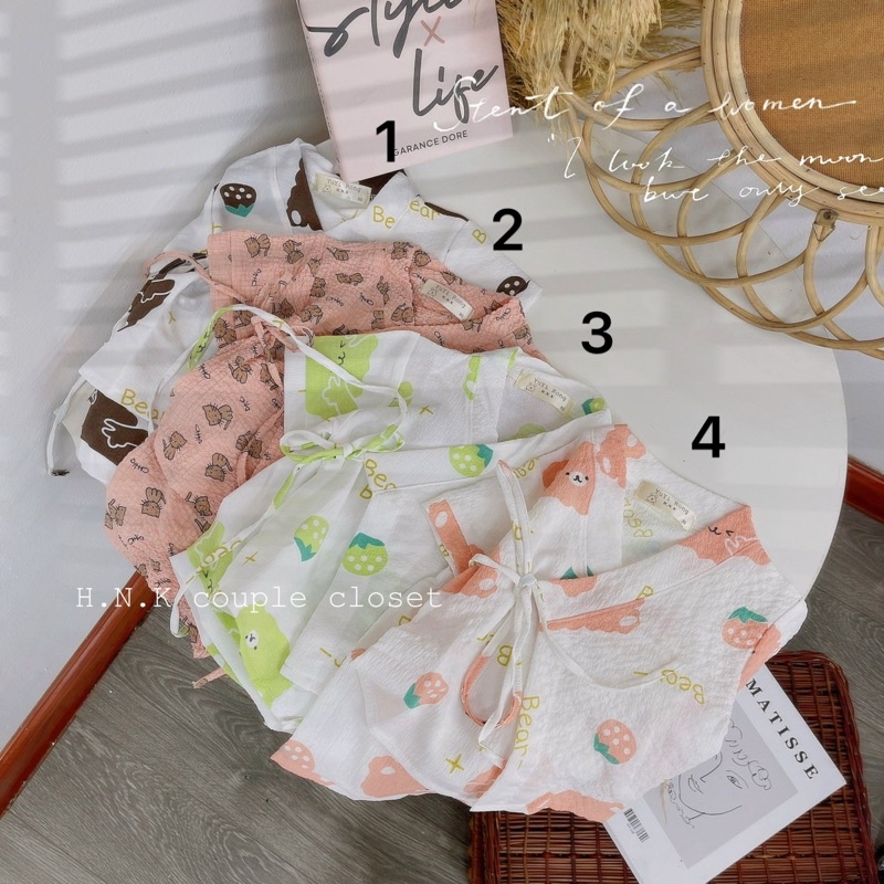 BỘ YUKATA XÔ MUSLIN CHO BÉ