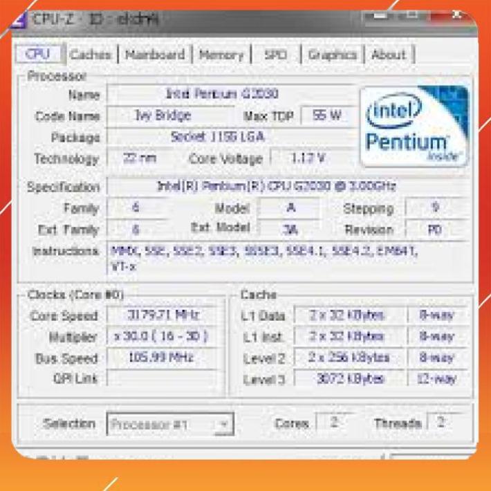 Bộ xử lý G2030, Cpu G2030 dùng main H61, B75  _ Hàng chính hãng, BH 1 Tháng, Tặng keo tản nhiệt