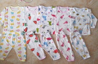 Bộ cotton giấy dài tay cho bé