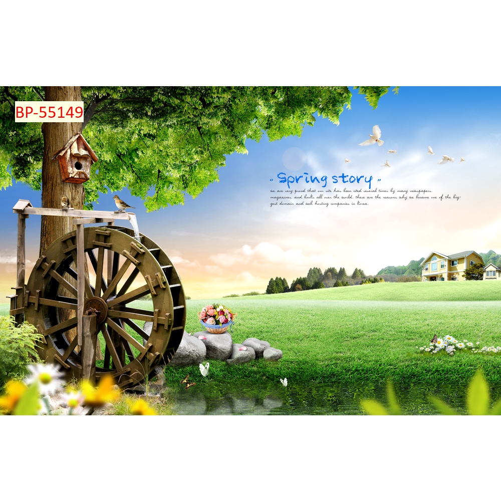 Tranh phong cảnh thiên nhiên tươi đẹp, tươi mát, trong lành, tạo cảm giác tươi mát