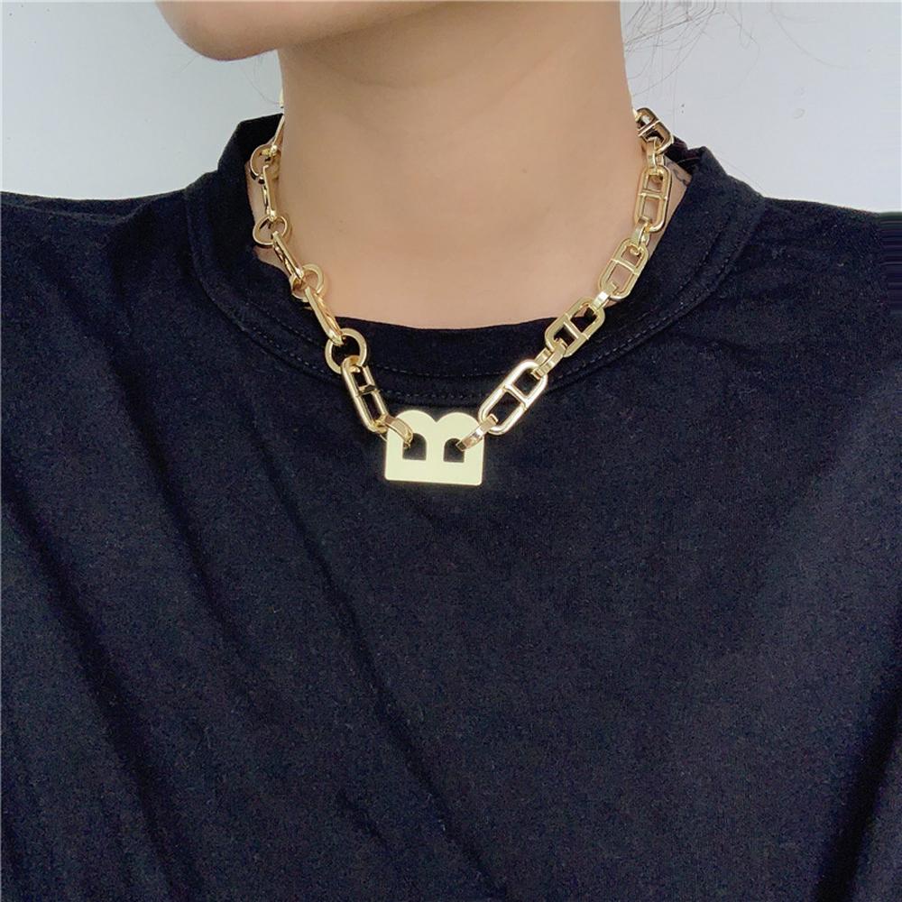 Dây Chuyền Hợp Kim Dày Mặt Chữ To Phong Cách Hip hop