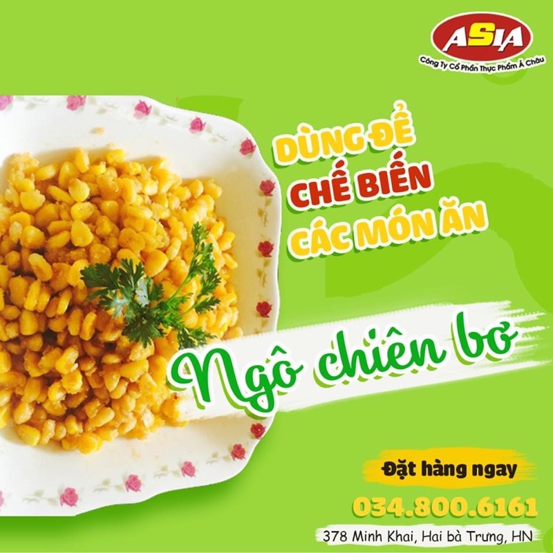 Ngô ngọt nguyên hạt Asia Home 430gr làm salad, ngô chiên