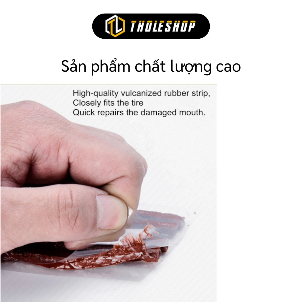 Bộ vá xe không ruột - Gồm 1 cây gắp đinh, 1 cây chịu lực để đưa cao su vào, 1 chai keo và 3 cây cao su 3085