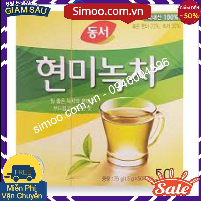 💥 ⚡ SẢN PHẨM CHÍNH HÃNG💥 ⚡ Dongsuh Trà Xanh Gạo Lức Hộp 50 Túi Lọc - Nhập Khẩu Hàn Quốc 💥 ⚡