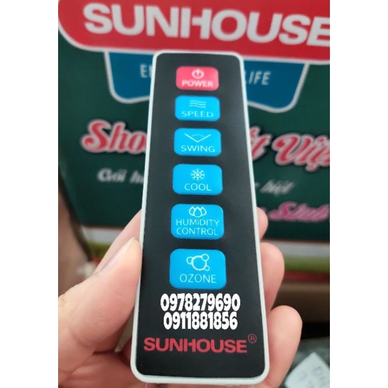 (LINH KIỆN CHÍNH HÃNG) REMOTE, ĐIỀU KHIỂN TỪ XA QUẠT ĐIỀU HOÀ SUNHOUSE SHD7725