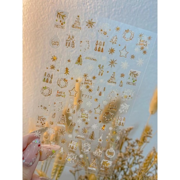 sticker 3d noel dán móng tay nail