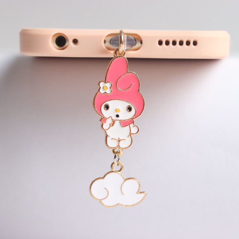Nút Bịt Cổng Sạc Điện Thoại / Tai Nghe Chống Bụi Hình Kuromi Melody Dễ Thương diy