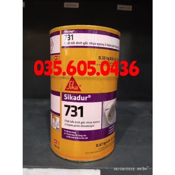 Keo neo cấy thép râu, trám nứt bê tông hai thành phần - Sikadur 731 mẫu mới (Bộ 1kg)