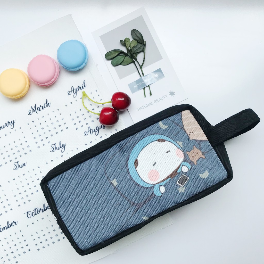 Bóp Viết Vải Canvas Gấu Ngủ