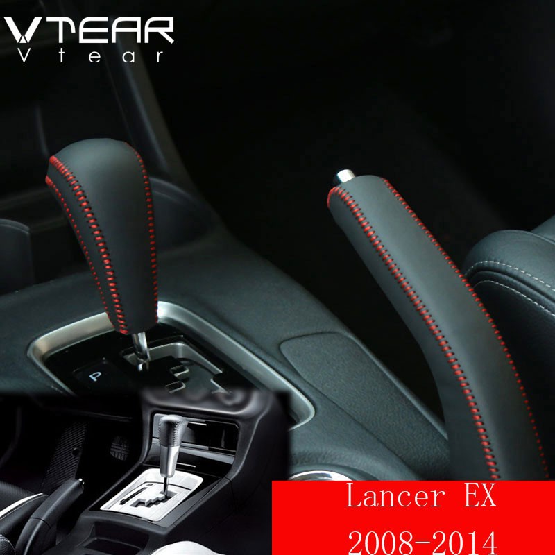 Vtear For Mitsubishi ASX Lancer EX Outlander Bộ vỏ bọc đầu cần sang số và phanh tay áo cao cấp cho