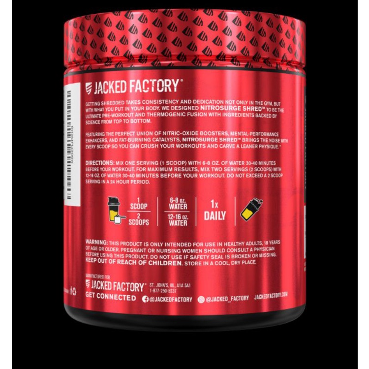 Jacked Factory Shred Pre-Workout Tăng Sức Mạnh Giảm Mỡ 2 in 1