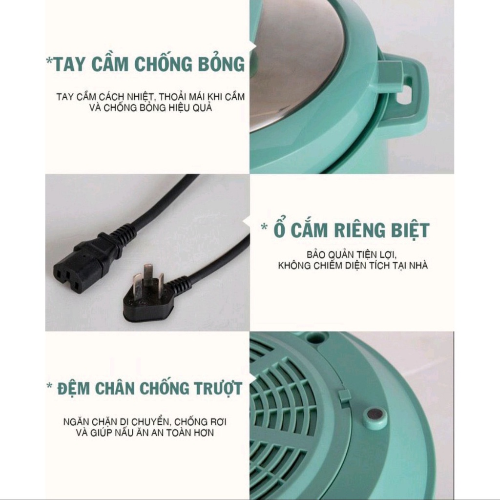 Nồi hầm đa năng thông minh Nineshield KB618 dung tích 4L, Nồi áp suất điện cao cấp chính hãng BH 12 tháng