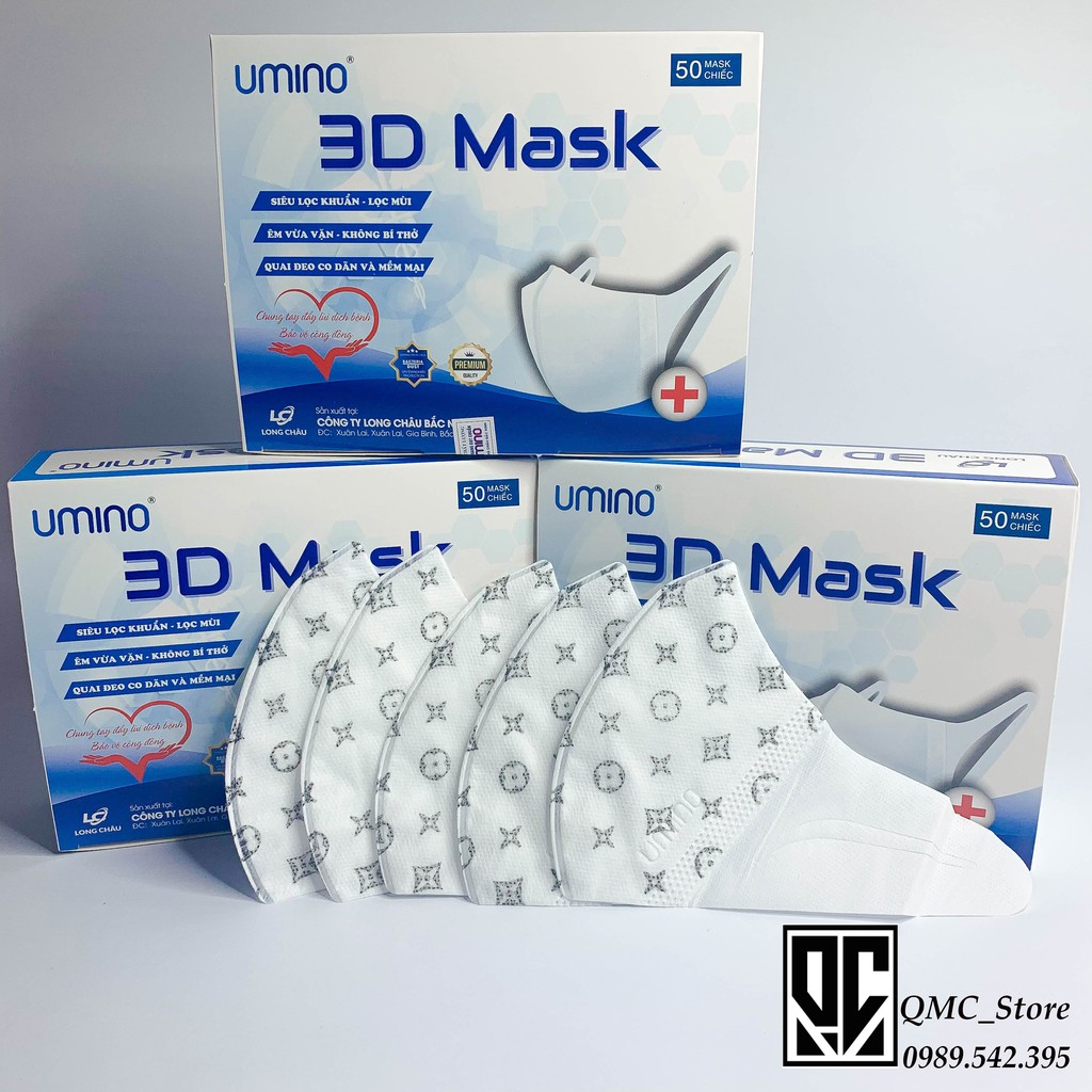 &lt;hot&gt;Khẩu trang 3D hoạ tiết hộp 50c, hàng chuẩn #qmc