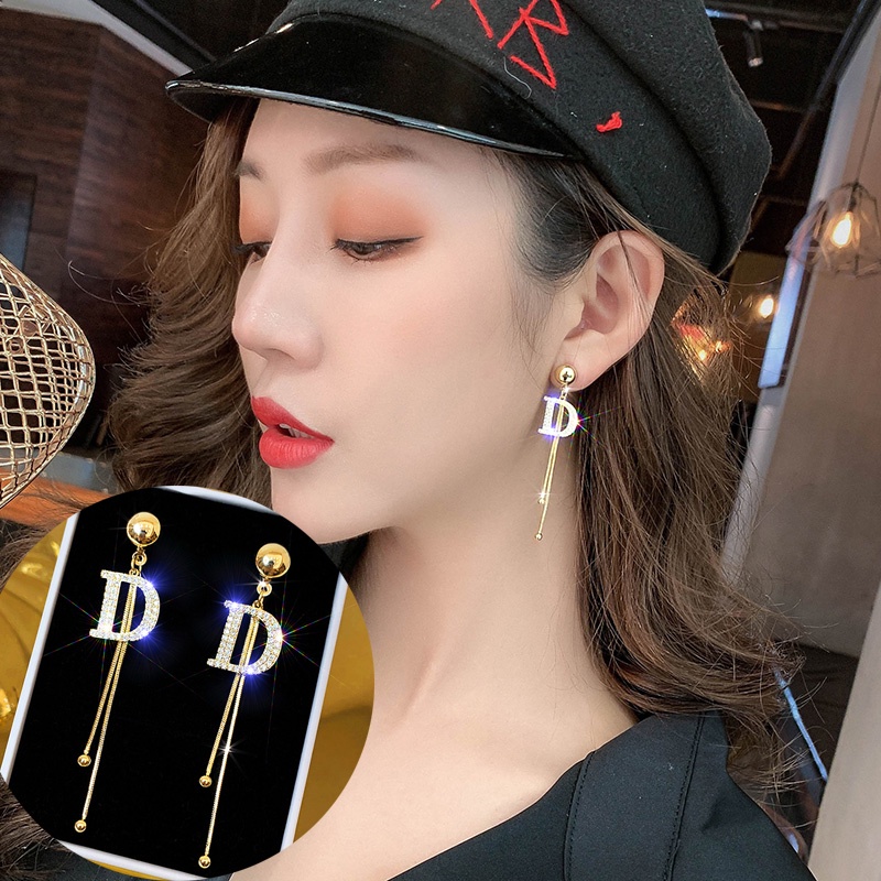 Bông Tai Mạ Bạc 925 Dáng Dài Phong Cách Hàn Quốc Thời Trang