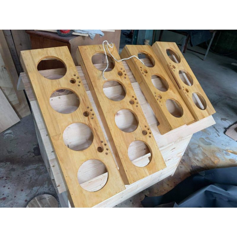 Khay ăn bằng gỗ cho mèo kèm bát