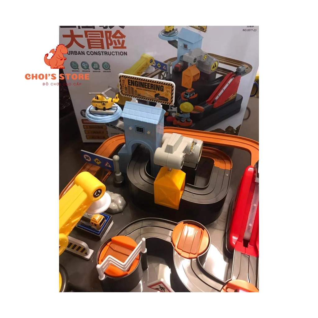 Đồ chơi đường ray ô tô công trình bé tự điều khiển, rèn luyện khả tăng tư duy và vận động tinh, nhanh tay nhanh mắt