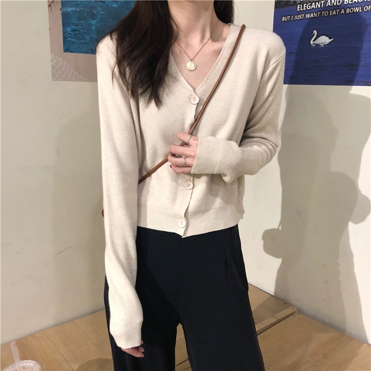  Áo Cardigan Dệt Kim Tay Dài Phong Cách Hàn Quốc Cho Nữ