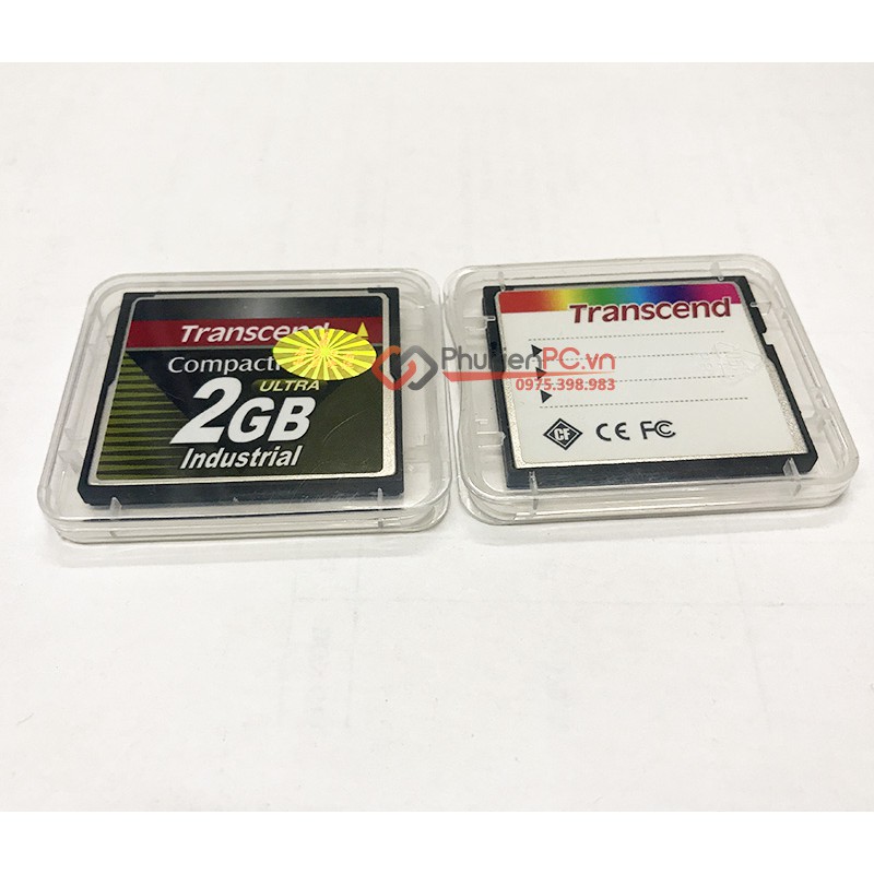 Thẻ nhớ Compact Flash CF card công nghiệp industrial Transcend 2GB chuyên dùng cho máy CNC, PLC, cơ khí chính xác