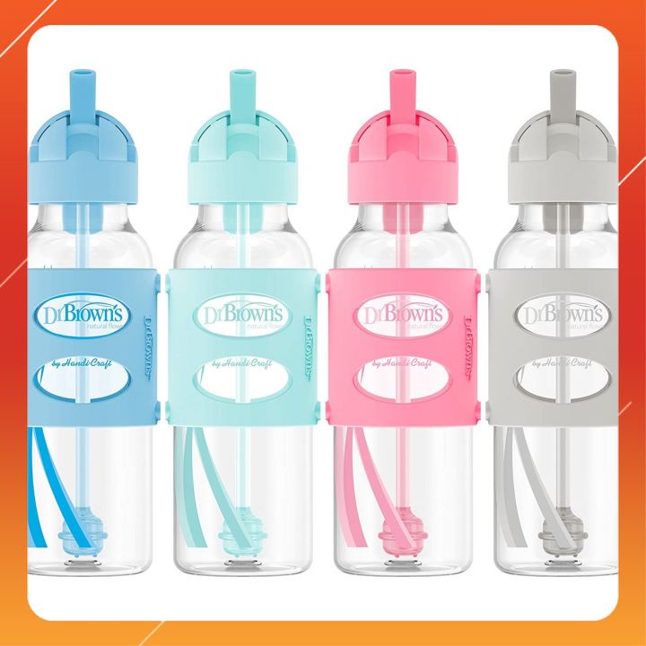 Bình Nước Dr Brown's Sippy Có Ống Hút Kèm Tay Cầm Silicone Dung Tích 250ml