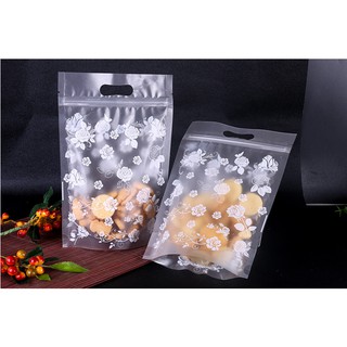 Tập 10 cái túi zip hoa hồng 15.5*23cm