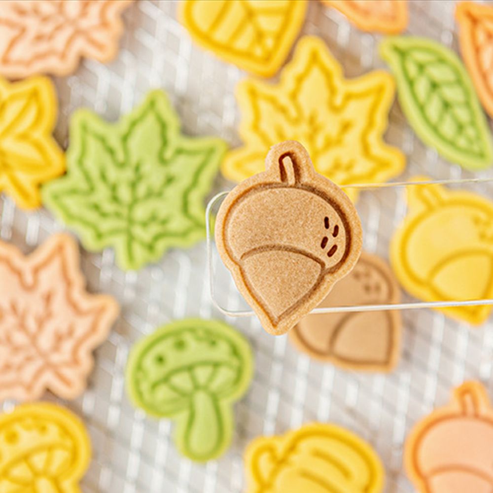 CONOPERY Khuôn dập nổi họa tiết lá cây/bí ngô/bí ngô/bí ngô/bí ngô/bánh quy mới