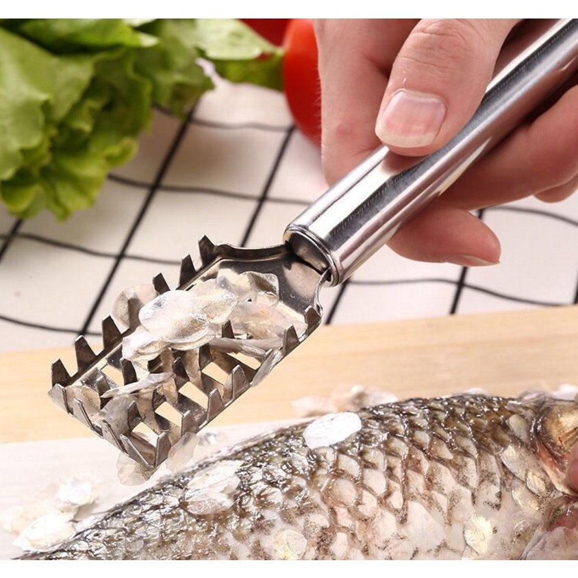 Dụng Cụ Đánh Vảy Cá Tay Cầm Inox Loại Dày Chắc Chắn