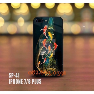 Ốp lưng kính IPhone 7 plus/ 8 plus hình cá koi đẹp