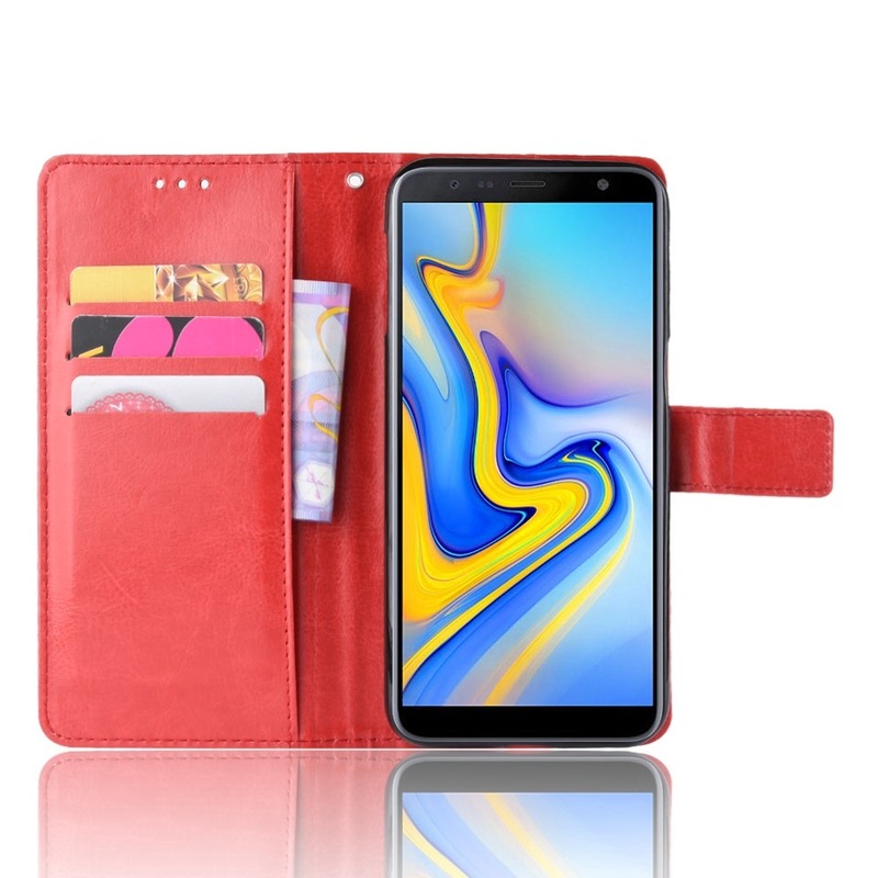 Bao da điện thoại nắp gập có giá đỡ và ngăn ví cho SAMSUNG GALAXY J4 J6 A6+ A9 A7 2018