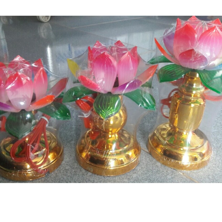 Đèn hoa sen, đèn thờ cúng để bàn thờ nhiều cỡ