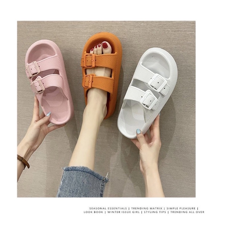 dép nam nữ bánh mì hai quai xốp siêu nhẹ chống trơn trượt