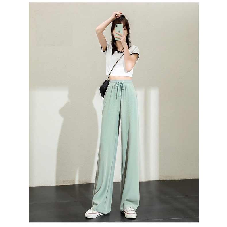 Quần Suông Tăm Nhiều Màu PEONYB Nữ [FREESHIP]  Culottes ống rộng kéo dài chân cạp chun mát kiểu dáng hàn quốc